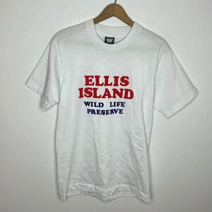Vintage 80s Screen Stars Ellis Island Wild Life Preserve Single Stitch T Shirt